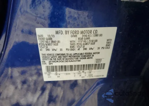 2014 Ford Edge Se z USA, uszkodzony, nr VIN 2FMDK3GC3EBA09788